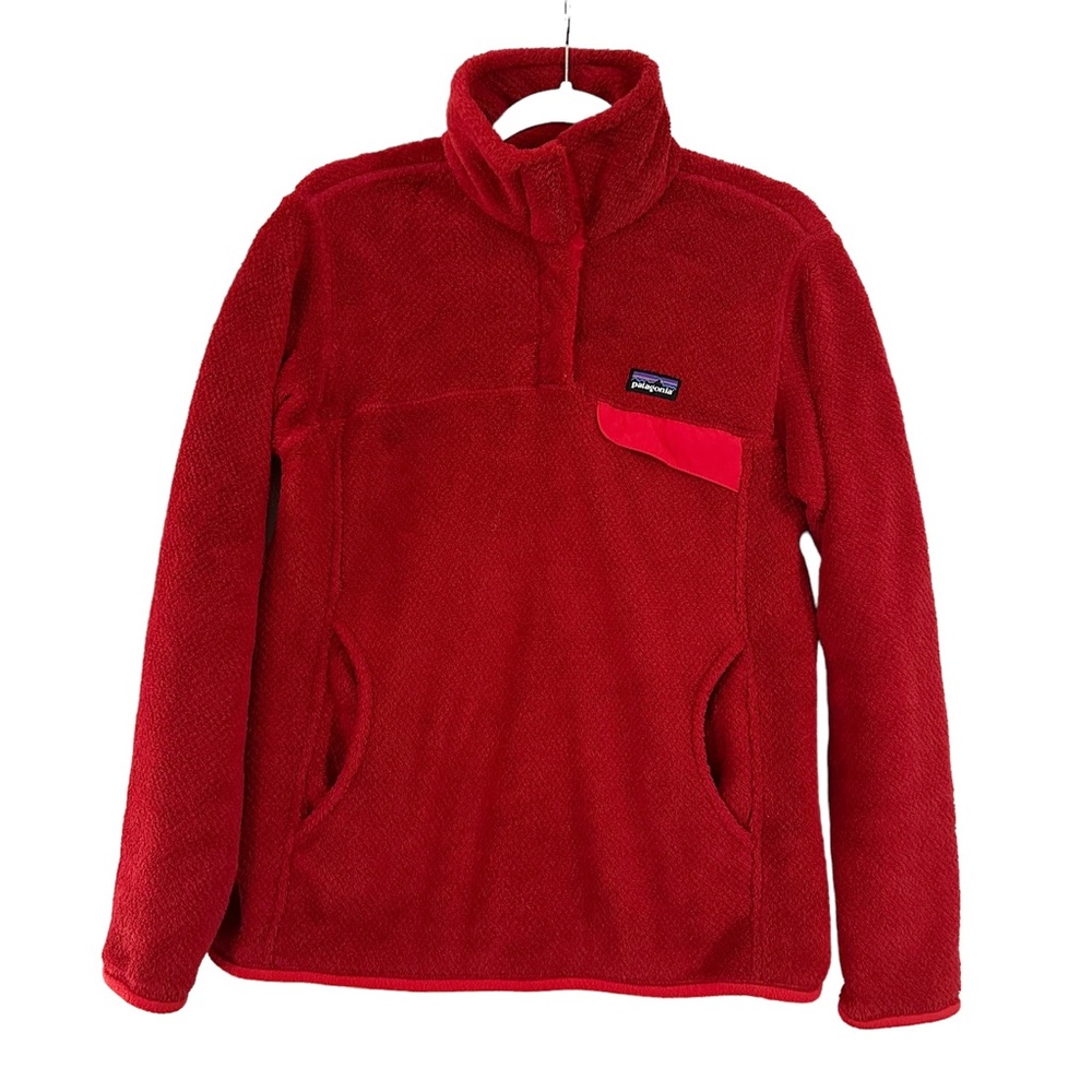 Patagonia Red button Pullover Sweatshirt Size Medium